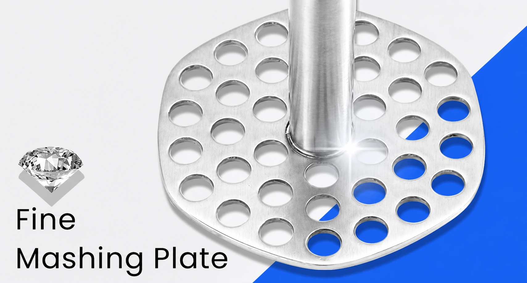 One piece potato masher construction