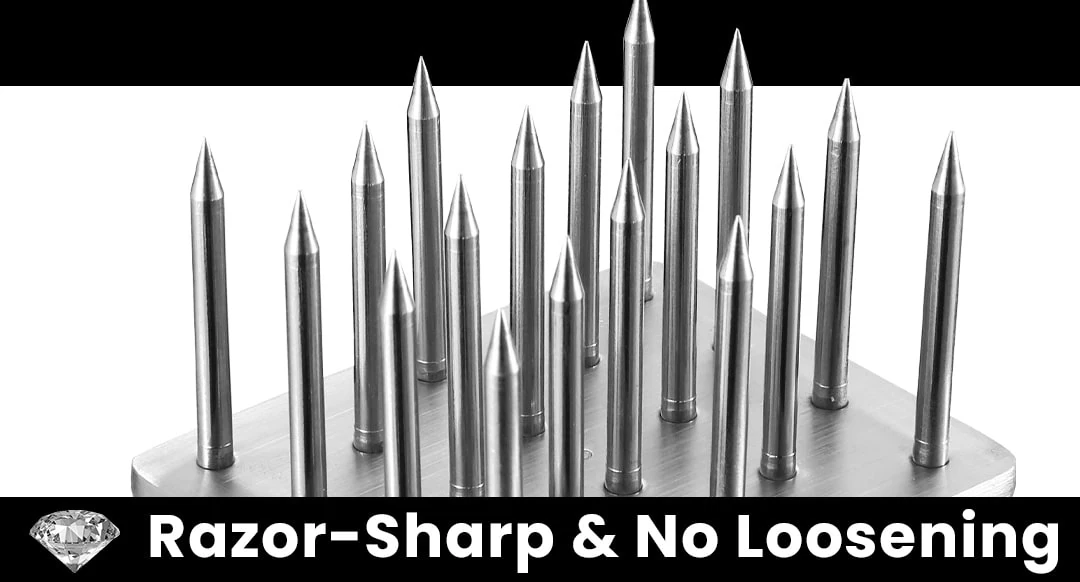 Razor sharp meat tenderiser needles