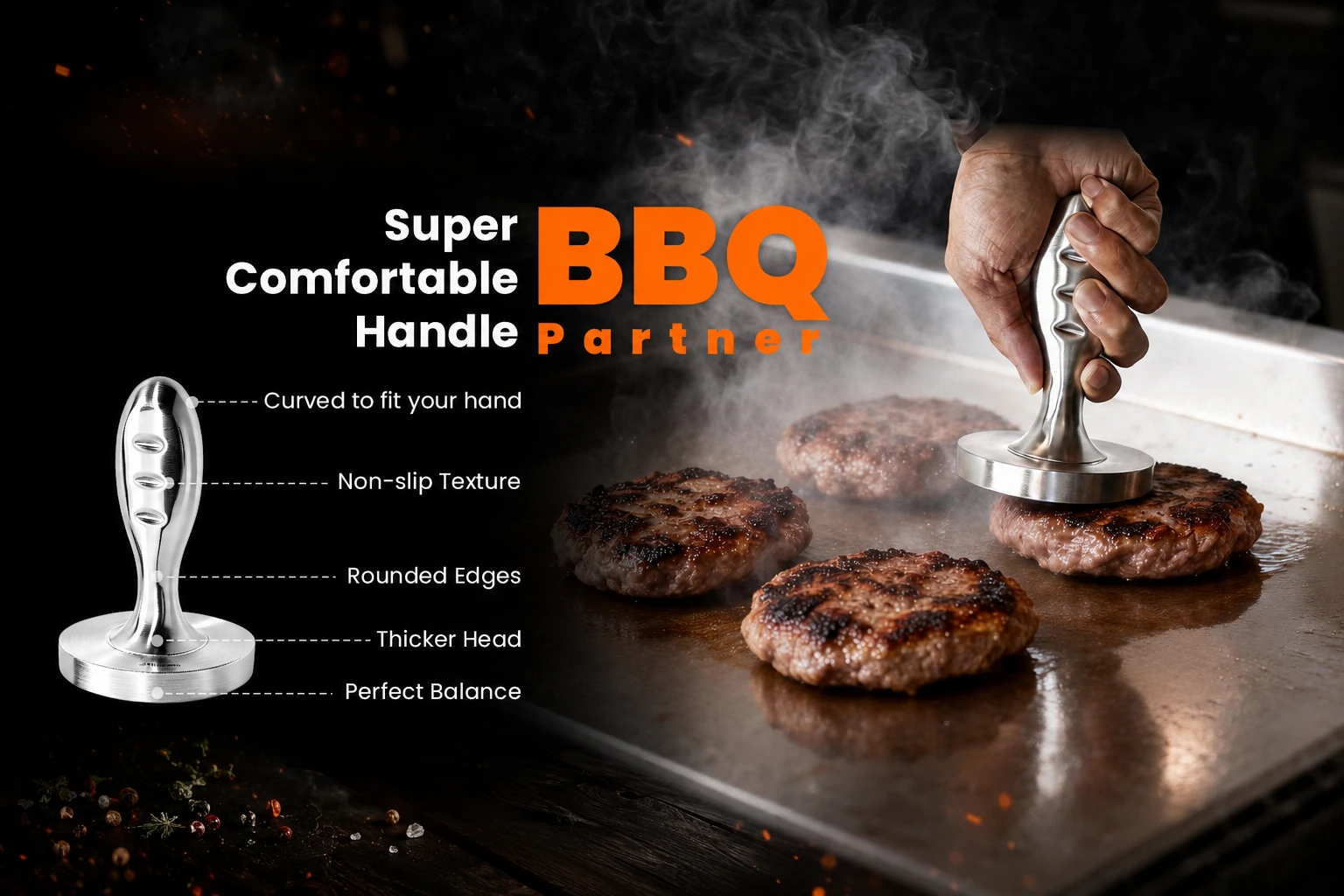 Stainless steel meat pounder kitchen use